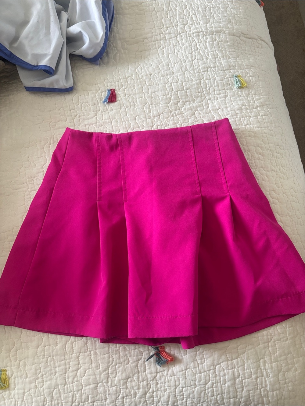 entro Hot Pink Pleated Skater Mini Skirt